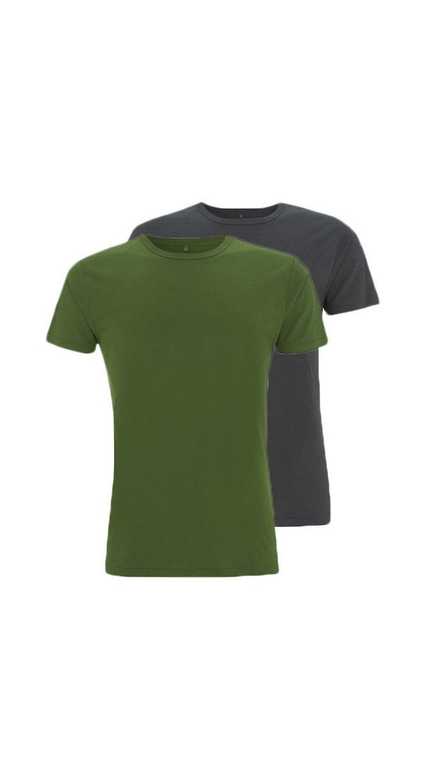 Bamboe T-shirts groen en antraciet