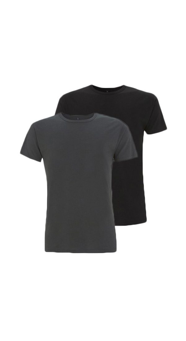 Bamboe T-shirts antraciet en zwart