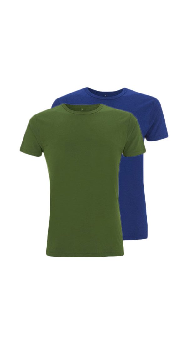 Bamboe T-shirts groen en blauw