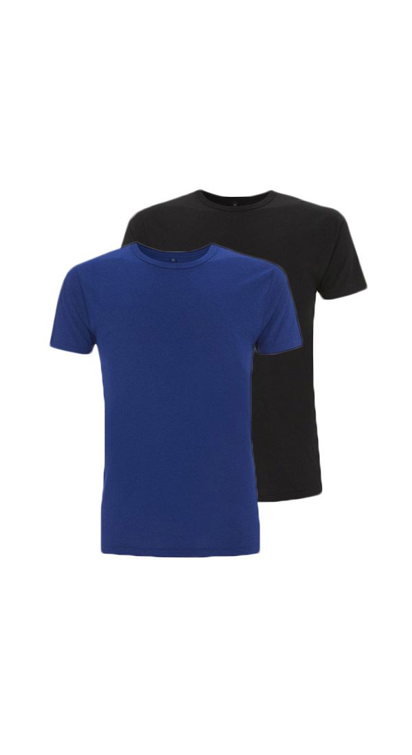 Bamboe T-shirts blauw en zwart
