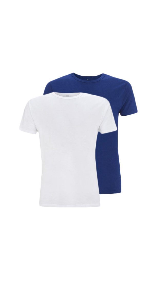 Bamboe T-shirts blauw en wit